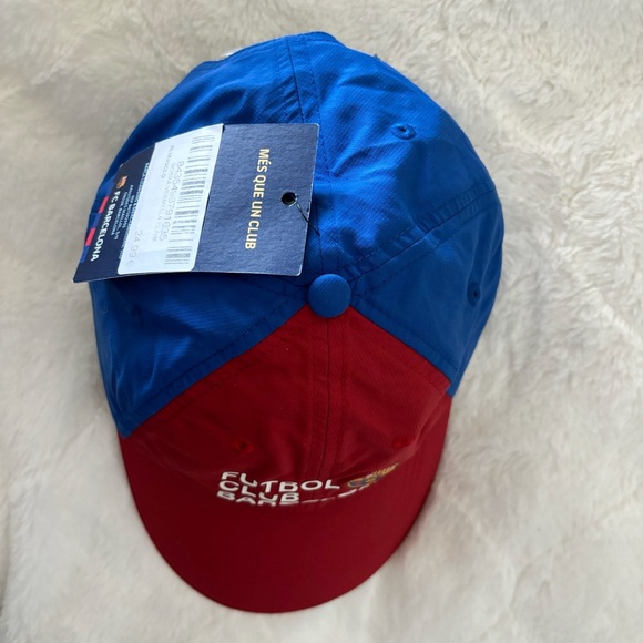 Barca FCB Barcelona Team Logo Cap Red Blue OSFM Nylon Futbol Soccer NEW Sports - Picture 3 of 13